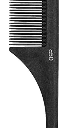 Cricket C50 Carbon Fine Tooth Rattail Comb for Sectioning and Teasing