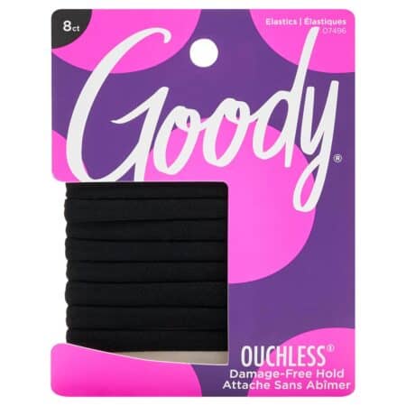 Goody Ouchless Seamless Hair Elastics, Black, 8 Ct